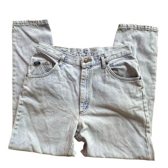 LEE VINTAGE x Womens Light Wash Faded Denim Mom Jeans Size 32" waist 80s 90s - Picture 2 of 8
